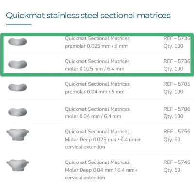 Quickmat тонкие секционные штампы GR. 0,025 мм/100 шт. Polydentia — фото 3