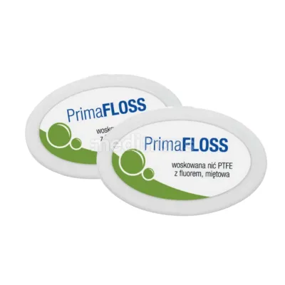 Зубная нить PrimaFLOSS вощеная с фтором мяты PTFE