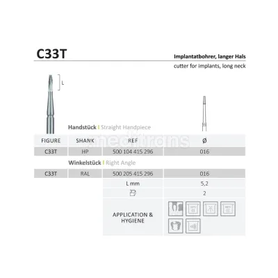 Jota Cone Implantbohrer Long P цементированный карбид-расширенный конус — фото 2