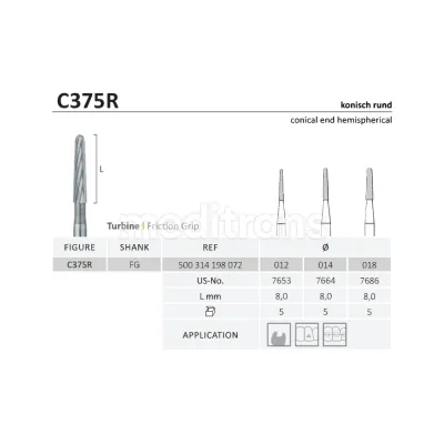 Jota Cone Finishing Burs-карбидный конус 5 шт.