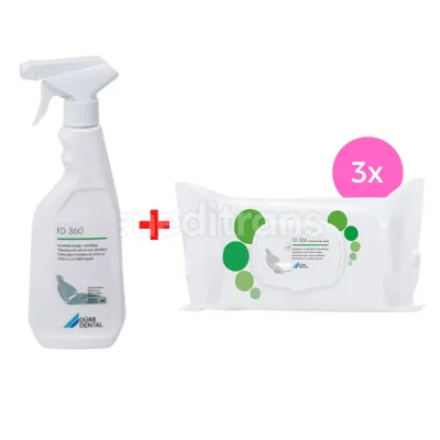 Набор из 3 салфеток Zestaw 3x FD 366 Sensitive Top Wipes + Durr FD 360, 500 мл