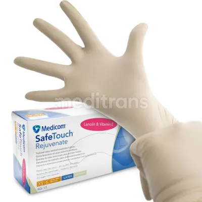 Латексные перчатки SafeTouch Rejuvenate с ланолином и витамином Е — фото 2
