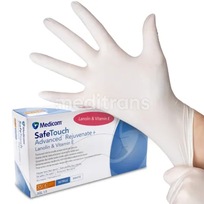 Нитриловые перчатки SafeTouch Rejuvenate с ланолином и витамином Е — фото 2
