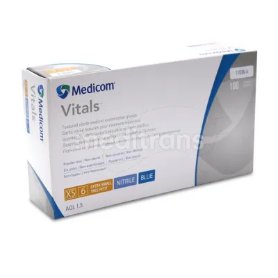 Нитриловые перчатки Vitals без порошка Blue Medicom 100 шт. — фото 2