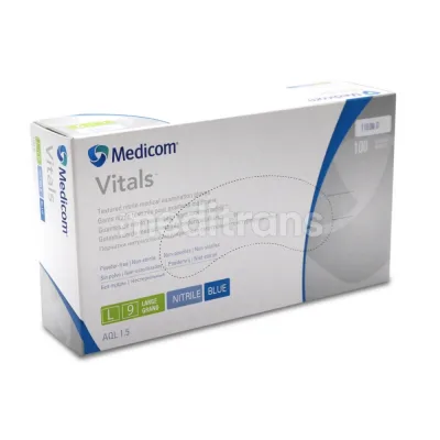 Нитриловые перчатки Vitals без порошка Blue Medicom 100 шт. — фото 5