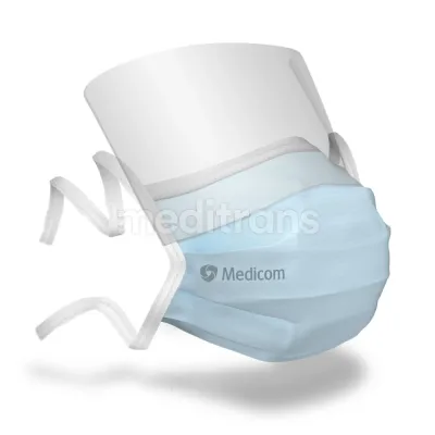Медицинские маски с козырьком, завязанные Medicom 25 шт.
