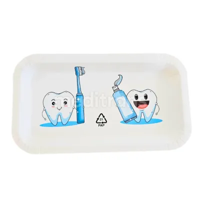 PrimaDent одноразовые бумажные лотки ECO 100pcs White с печатью — фото 2
