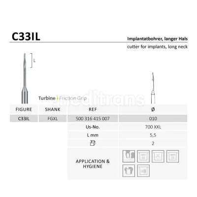 Jota Cone Implantbohrer Long t цементированный карбид-расширенный конус — фото 2