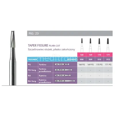 Прямой срез Prima Taper Fissure