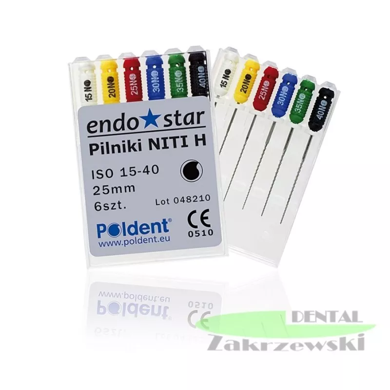 Pilniki NiTi H  31mm/28mm/25mm/21mm. op. 6 шт. Poldent