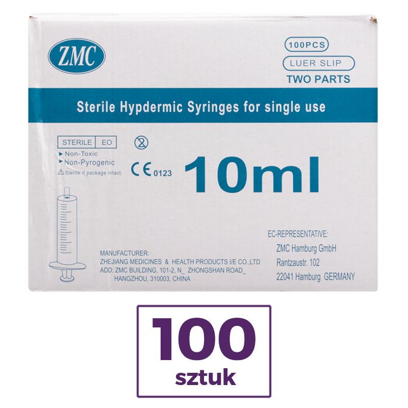 Одноразовые шприцы 10 мл x 100 шт. ZMC