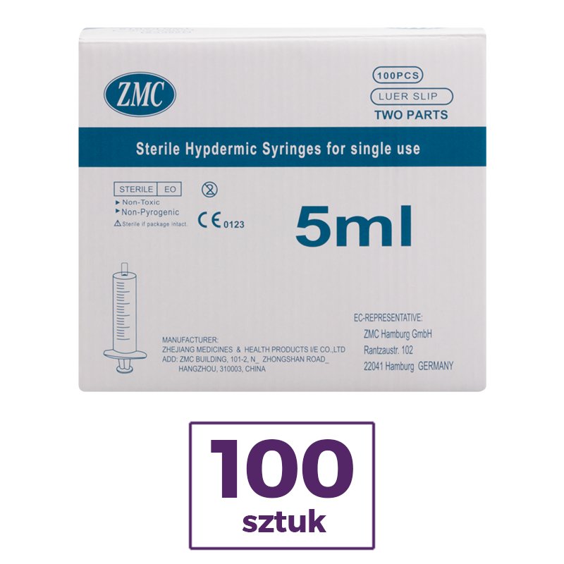Одноразовые шприцы 5 мл x 100 шт. ZMC