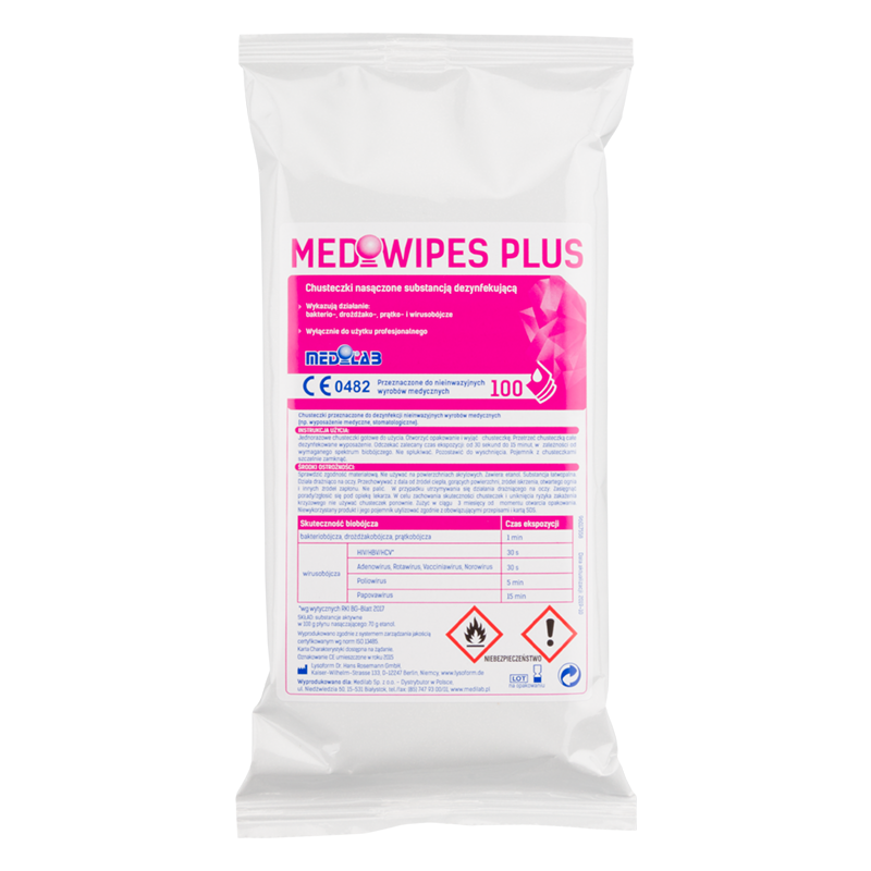 Салфетка дезинфицирующая MEDIWIPES PLUS 100 шт MediLab - ВСТАВКА.