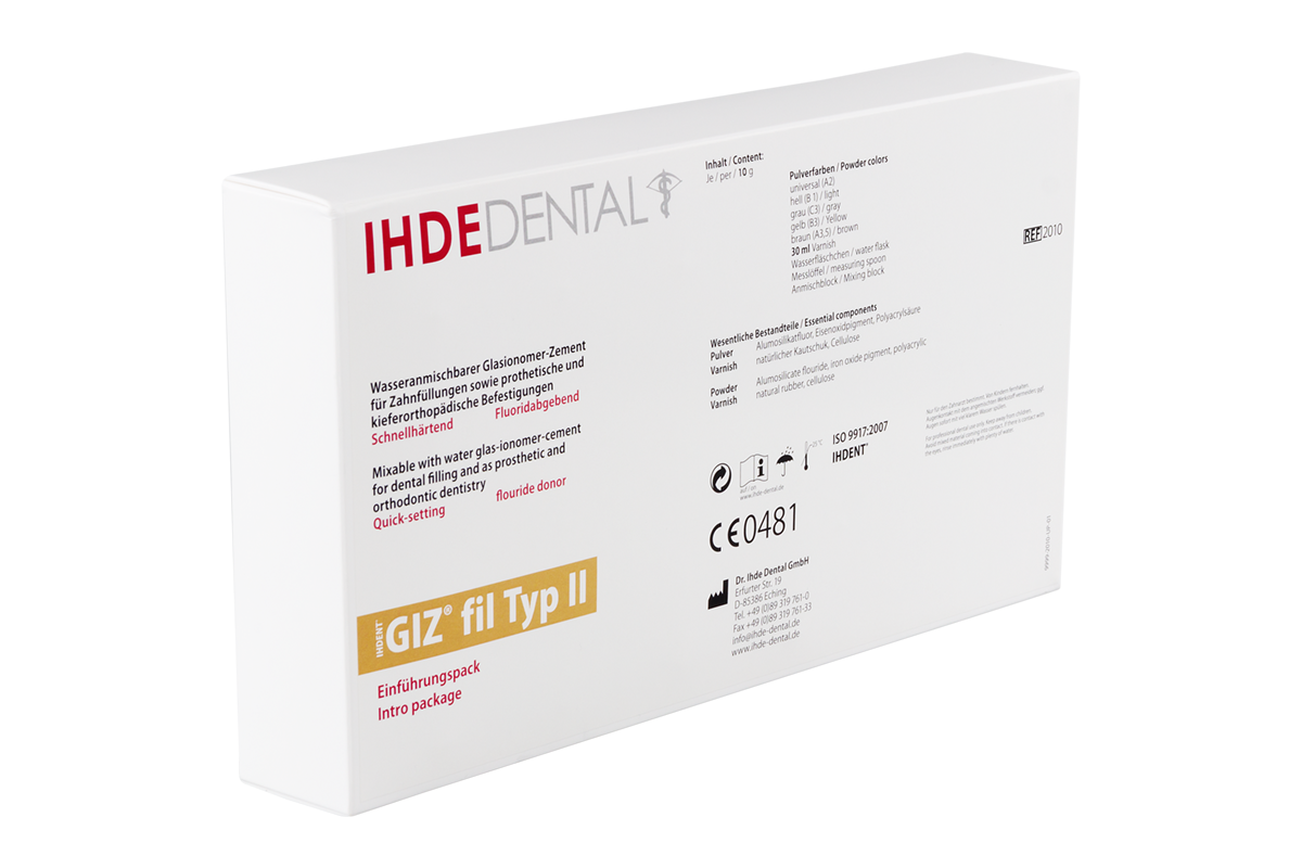 GIZ fil Type II Набор 10 г х 5 шт + 30 мл IHDE DENTAL.