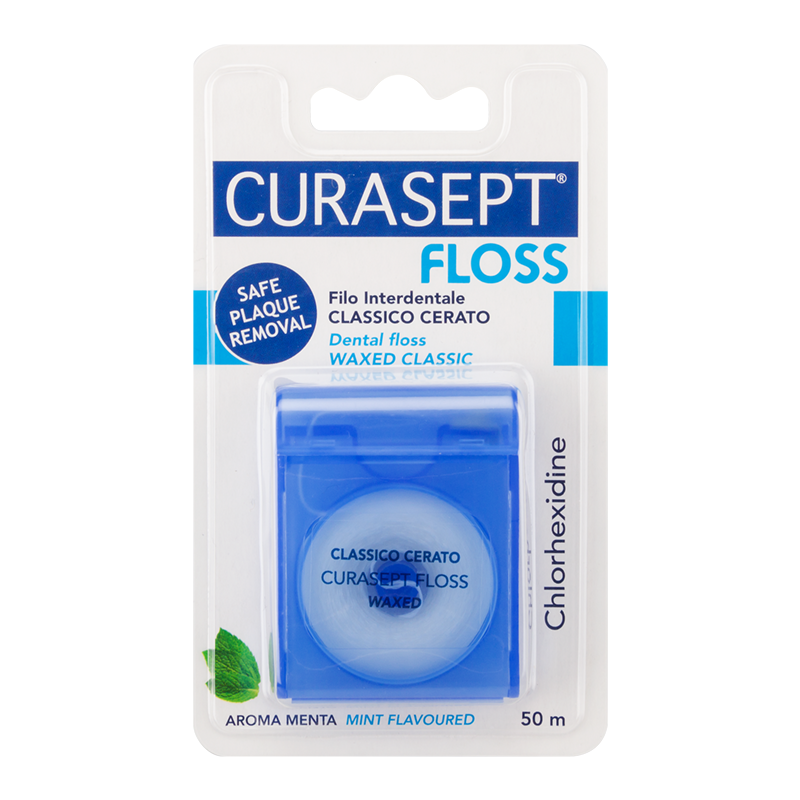 Классическая вощеная зубная нить 50 м Curasept