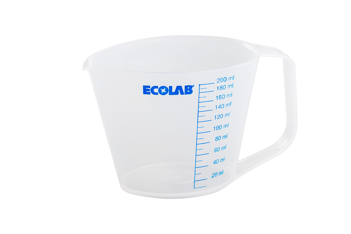 Стакан Ecolab емкостью 200 мл с мерным стаканчиком