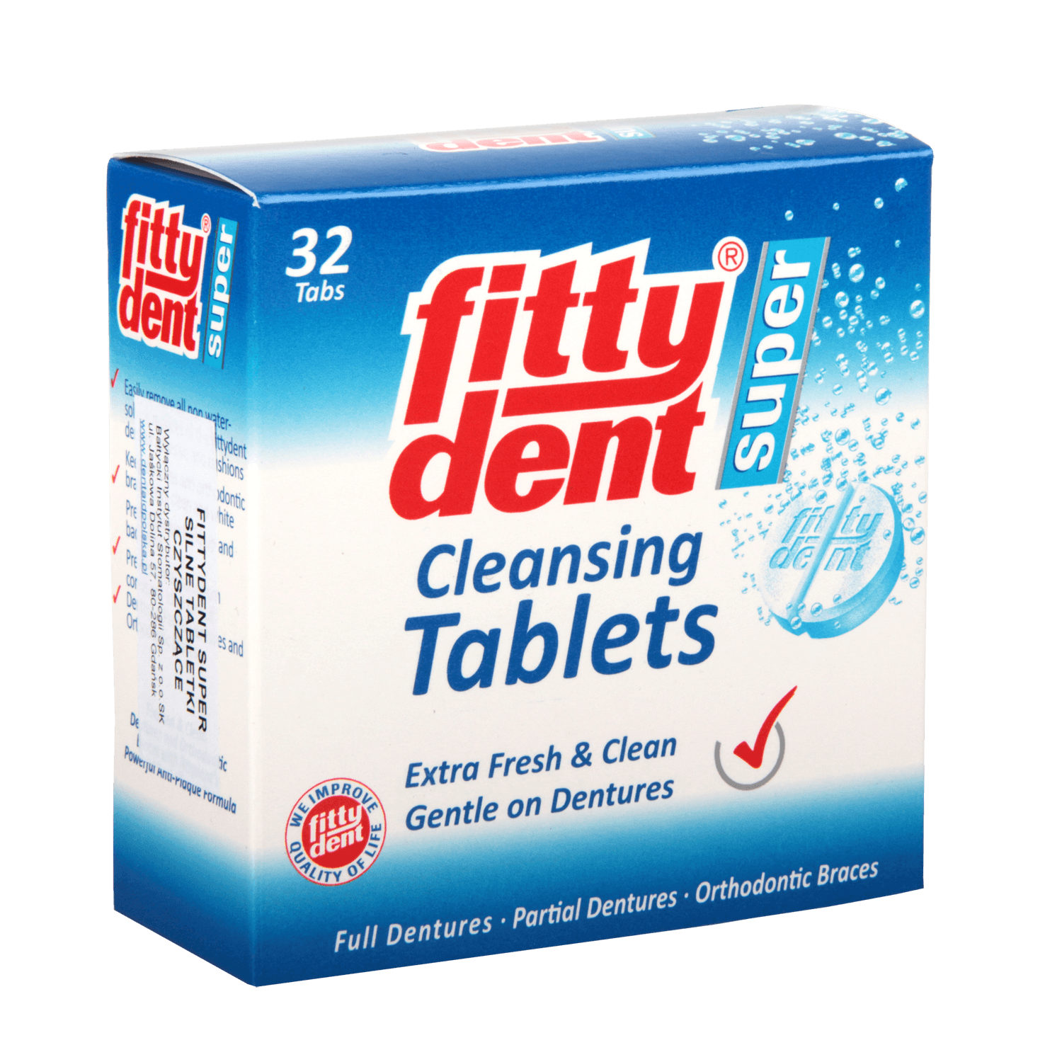 Таблетки для чистки зубных протезов Fittydent 32 шт.