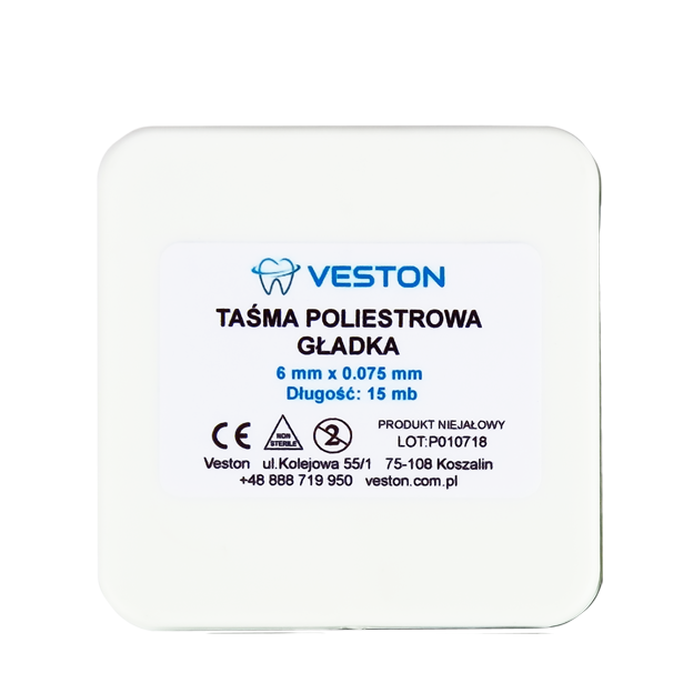 Лента полиэфирная гладкая в рулоне 15 м Veston.