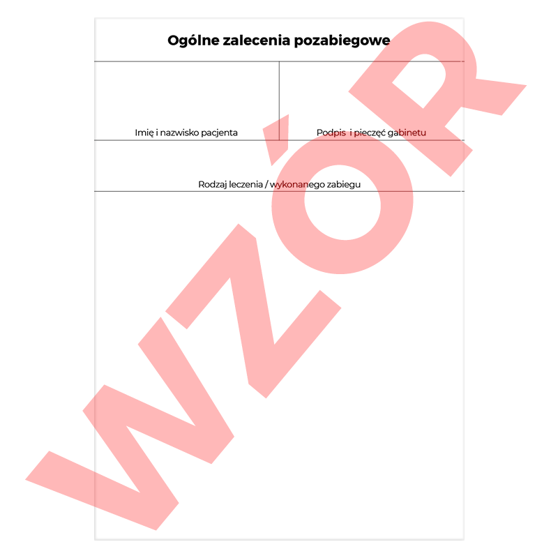 Рекомендации после процедуры 50 шт.