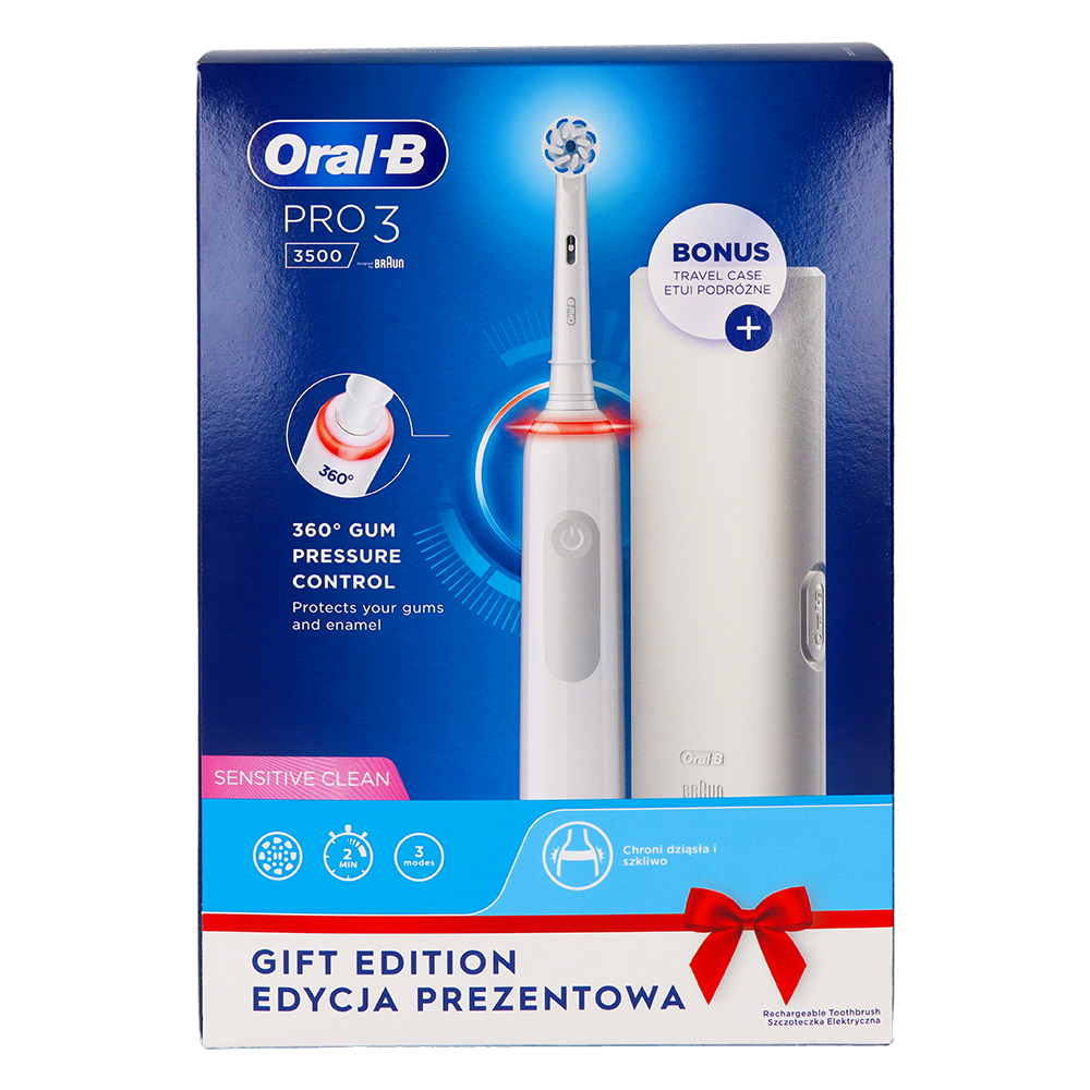 Электрическая зубная щетка PRO 3 3500 + дорожный футляр Oral-B