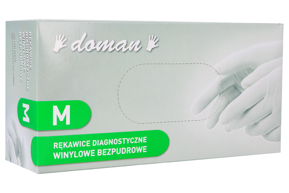 Перчатки виниловые неопудренные Doman, 100 шт.