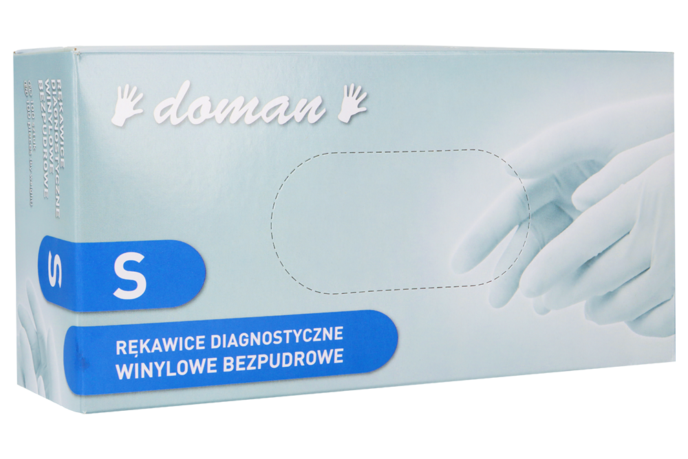 Перчатки виниловые неопудренные Doman, 100 шт.