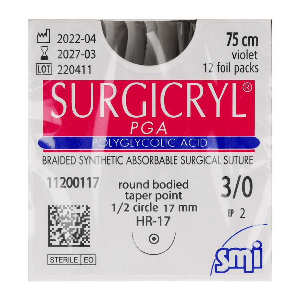 Нити хирургические рассасывающиеся Surgicryl 12 шт SMI