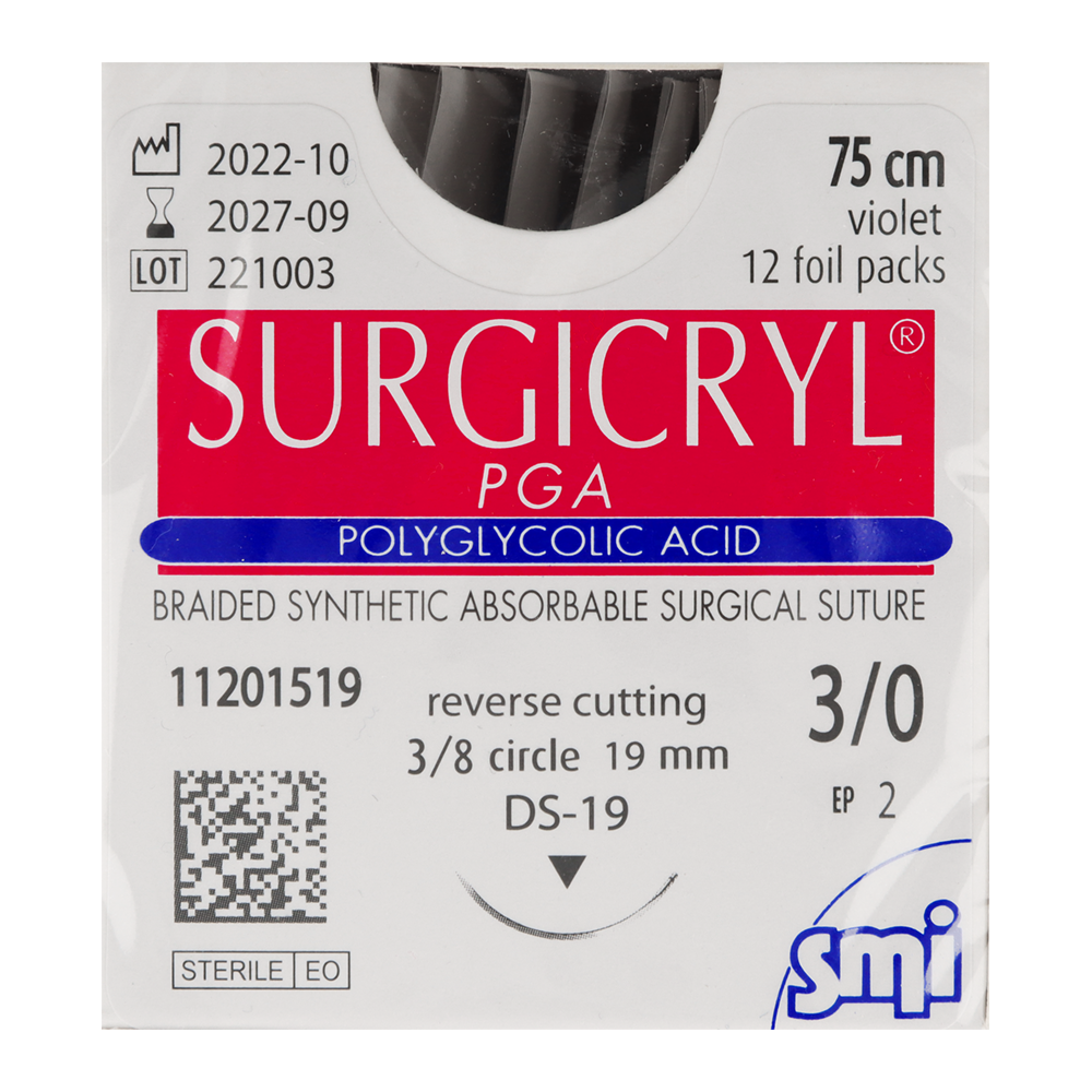 Нити хирургические рассасывающиеся Surgicryl 12 шт SMI