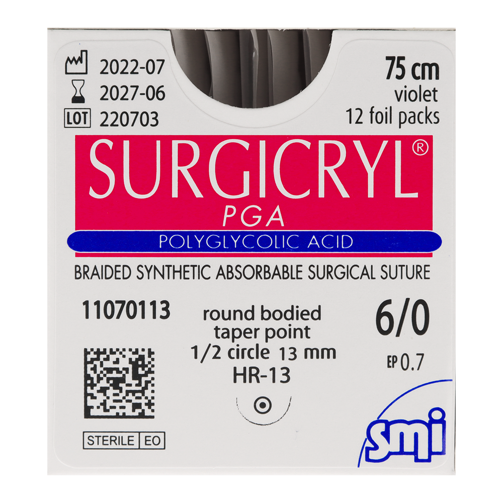 Нити хирургические рассасывающиеся Surgicryl 12 шт SMI