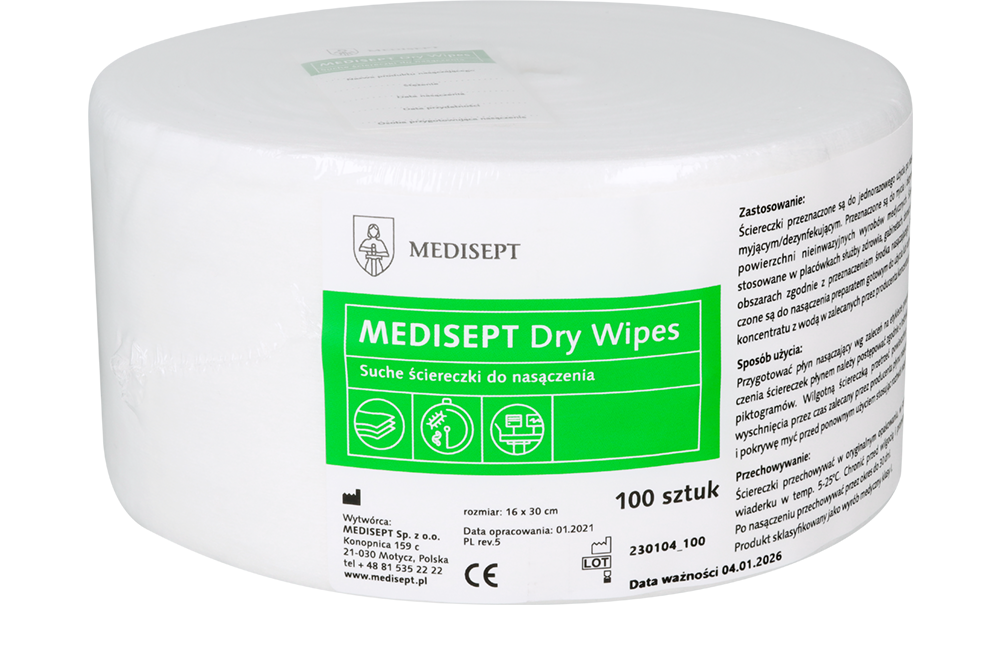 Сухие салфетки Dry Wipes заправка 100 шт. Medisept