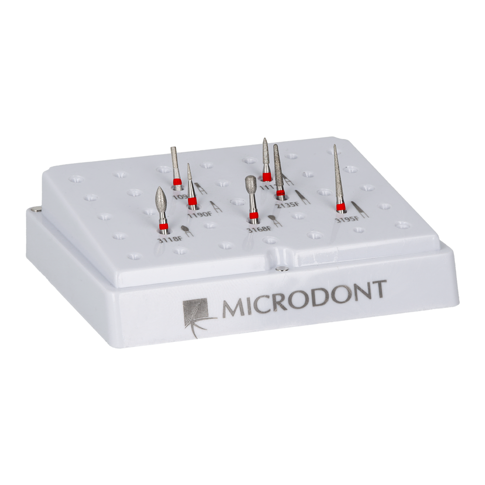 Набор из 7 алмазных сверл Microdont.