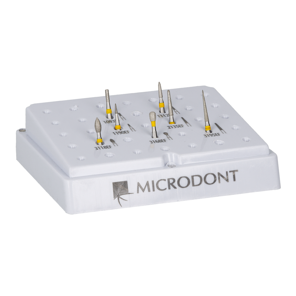 Набор из 7 алмазных сверл Microdont.