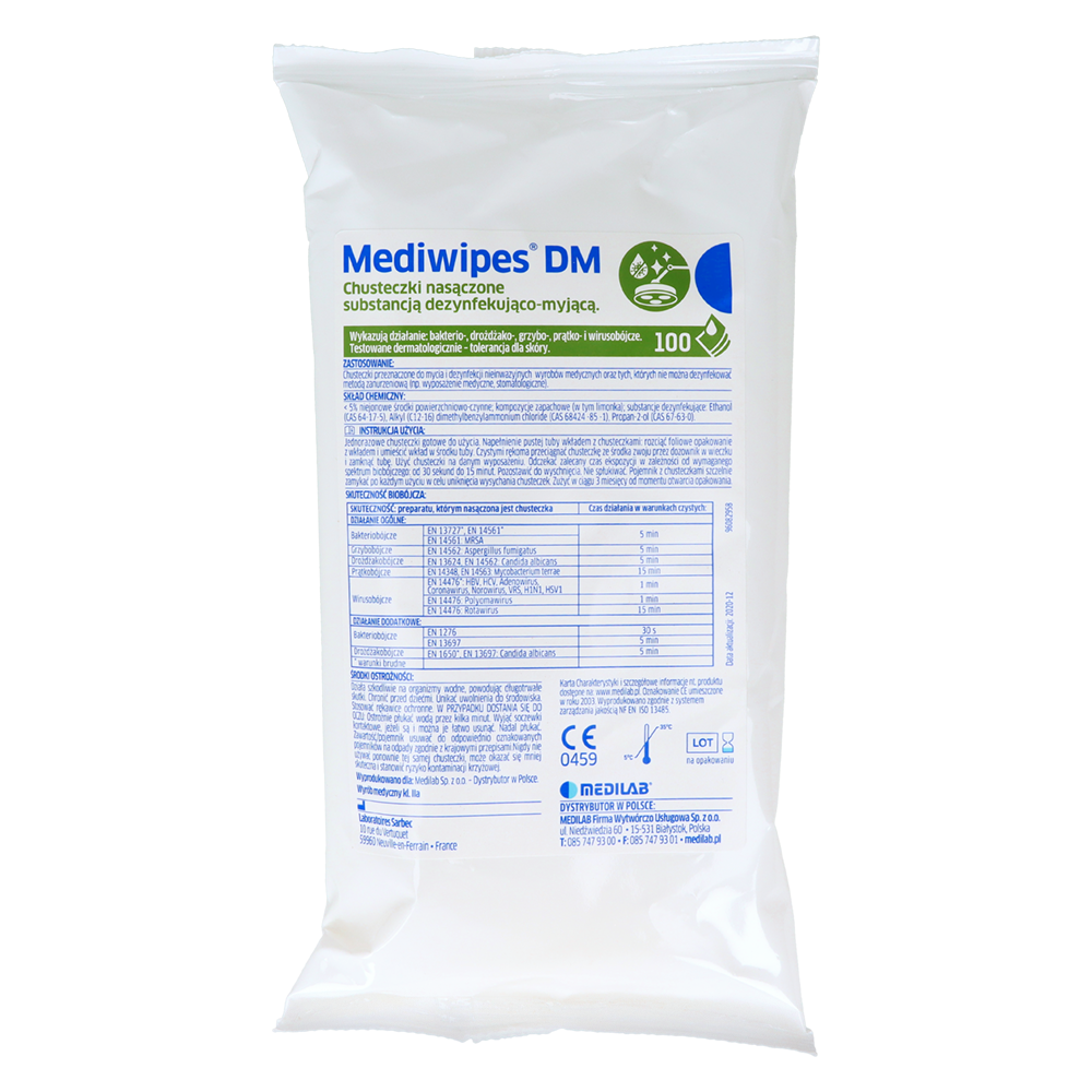 Салфетки дезинфицирующие MEDIWIPES DM - 100 шт. МедиЛаб