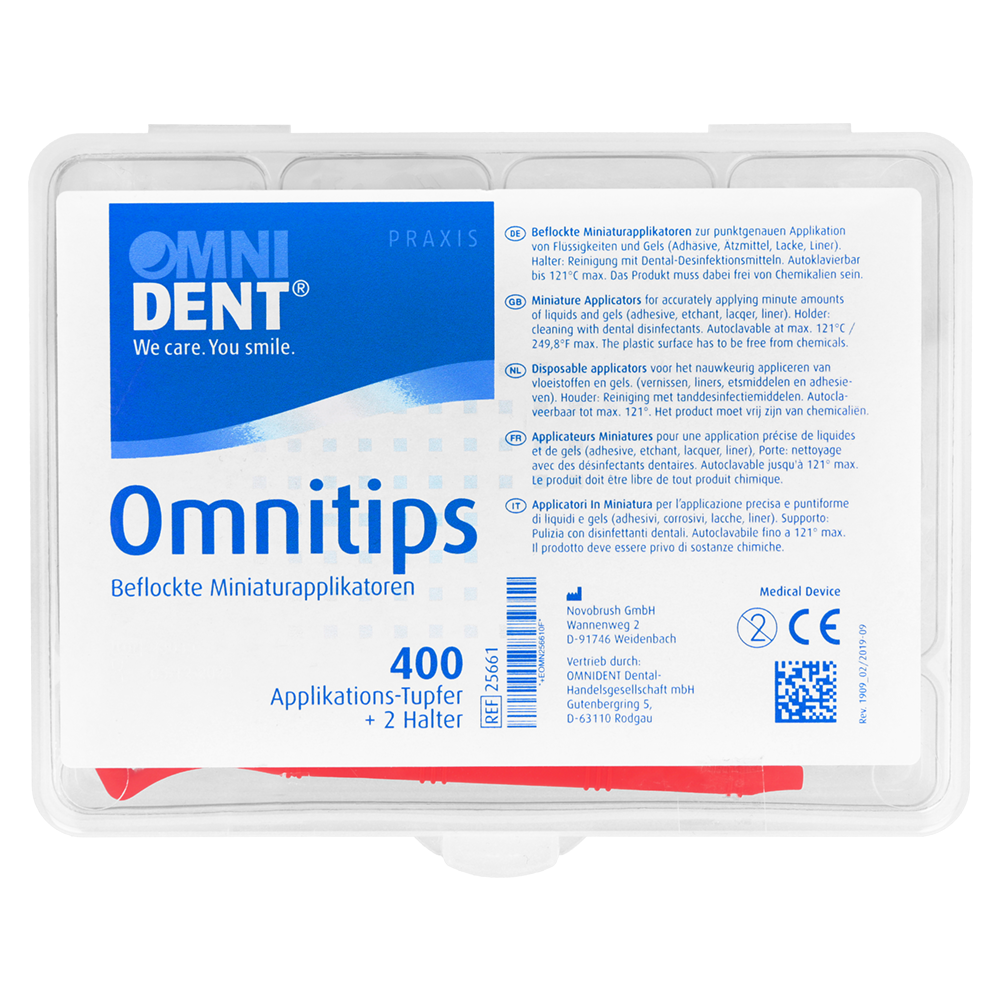 Аппликаторы Omnitips 400 шт + 2 ручки Omnident.