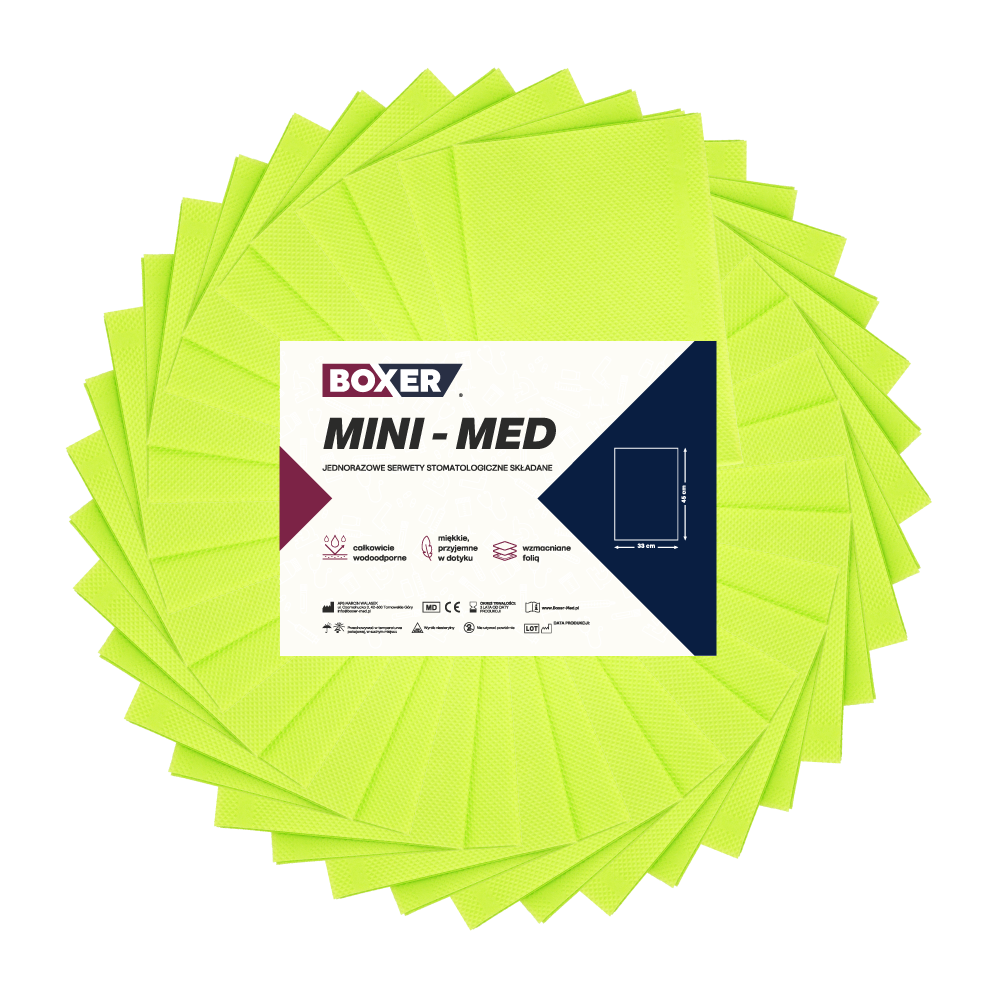 Салфетки MINI-MED складные разрезные 400 шт. Боксер - Лайм.