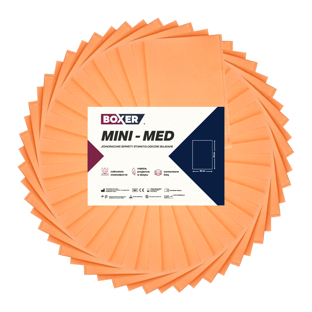 Салфетки складные разрезные MINI-MED 400 шт. Boxer - Лосось.