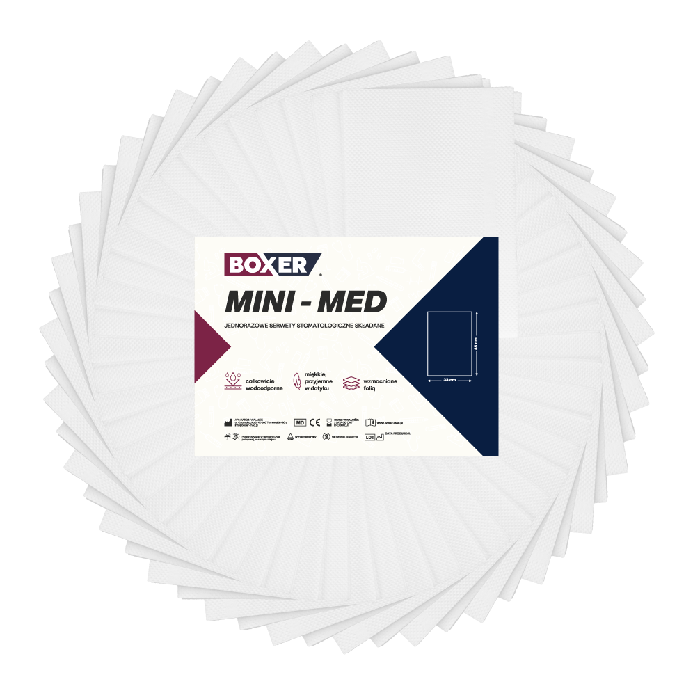 Салфетки складные разрезные MINI-MED 400 шт. Боксер - Белый.