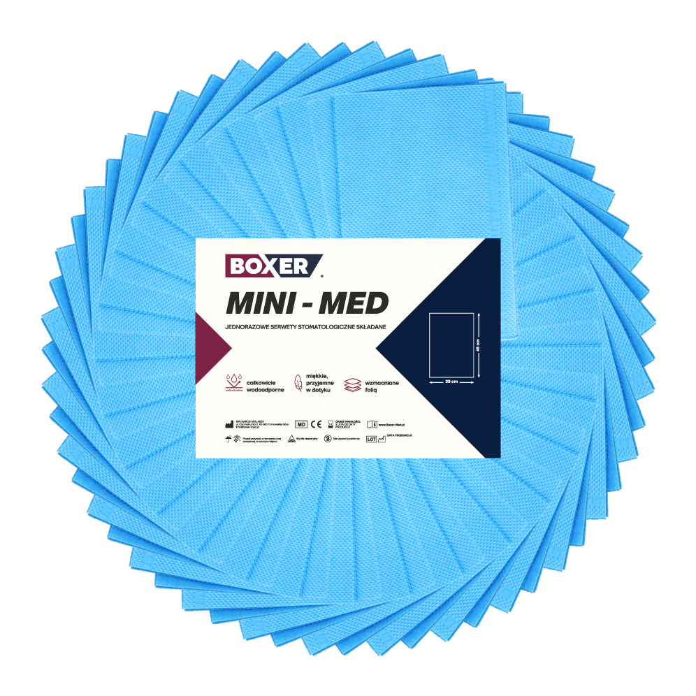 Салфетки MINI-MED складные разрезные 400 шт. Боксёр - Синий.