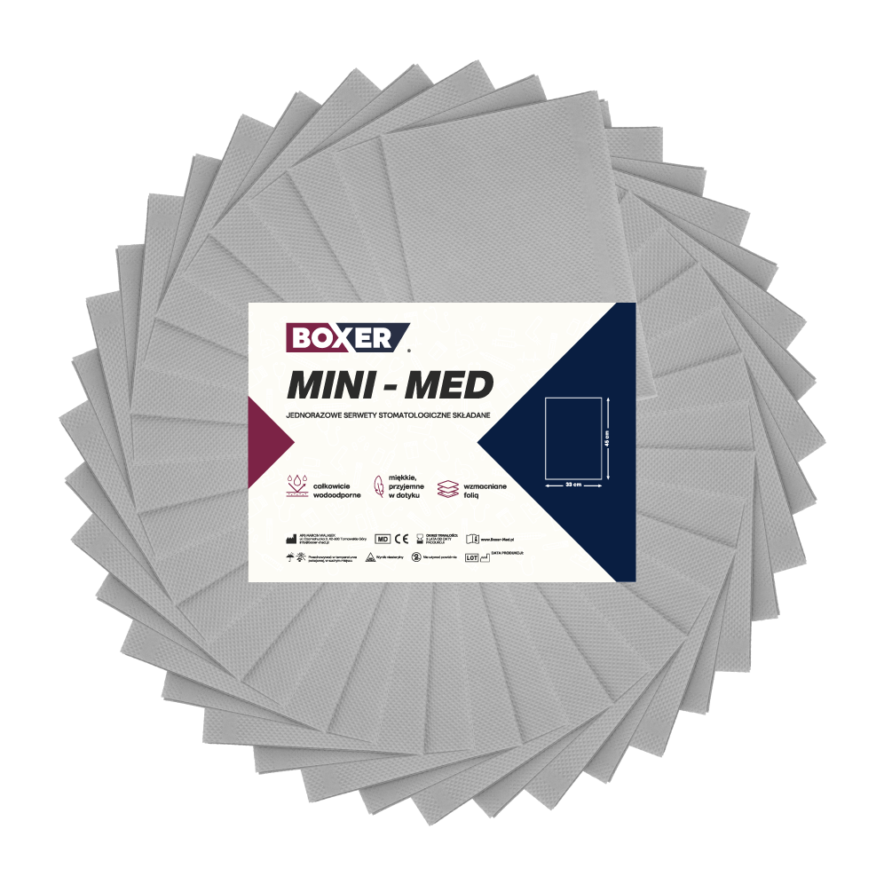 Салфетки складные разрезные MINI-MED 400 шт. Боксер - Серый.