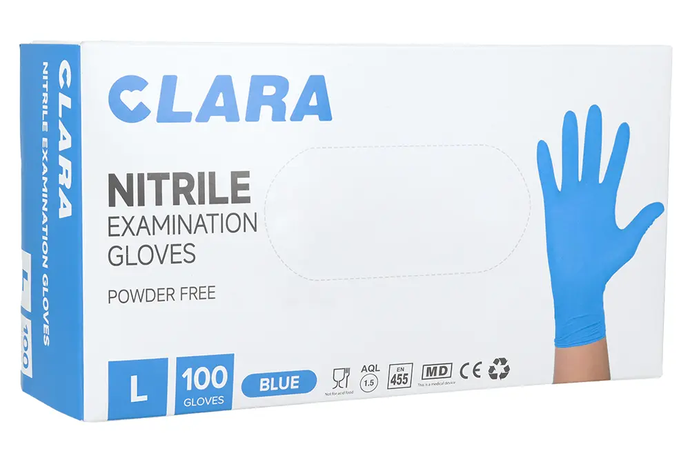 Перчатки Clara нитриловые неопудренные 100 шт.