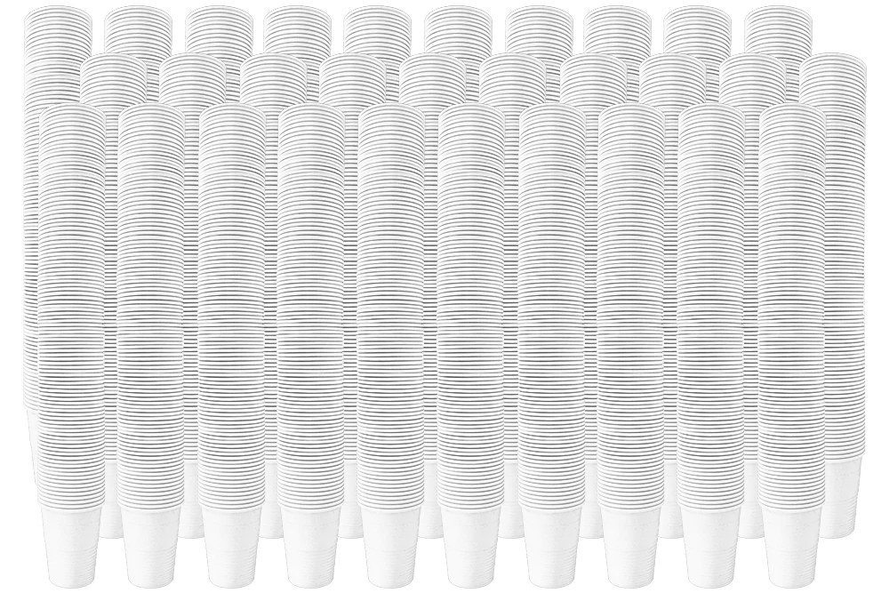 Пластиковые стаканчики 200 мл 100 шт. × 30 пачек — Белые