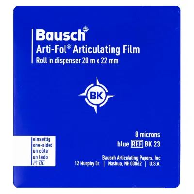 Односторонняя артикуляционная пленка 8μ Blue 20M BK 23 Bausch — фото 3