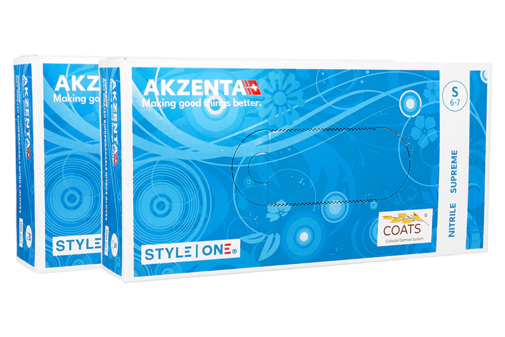 Нитриловые перчатки с овсом Akzenta 100 шт.