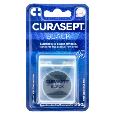 Зубная нить черная вощеная 50 м Curasept