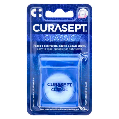 Классическая вощеная зубная нить 50 м Curasept