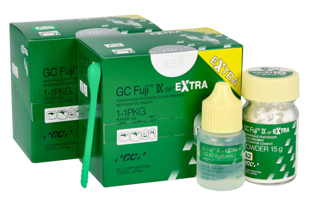 Стеклоиономерный цемент GC Fuji IX Extra (порошок 15 г + жидкость 8 г) GC