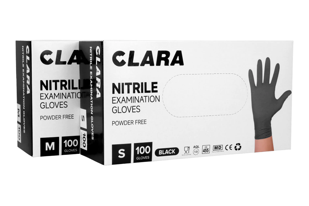 Черные нитриловые перчатки Clara 100 шт.