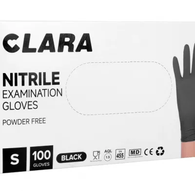Черные нитриловые перчатки Clara 100 шт. — фото 2