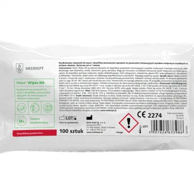 Безалкогольные салфетки Velox Wipes для заправки 100 шт. Medisept