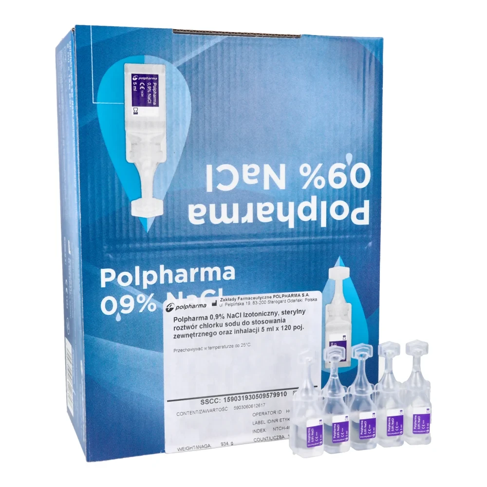 Физиологический раствор NaCl 0,9% 5 мл x 120 шт. Polpharma